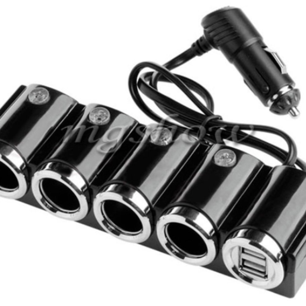 12V POWER SPLITTER ADAPTER WITH DUAL USB With 26 " CORD